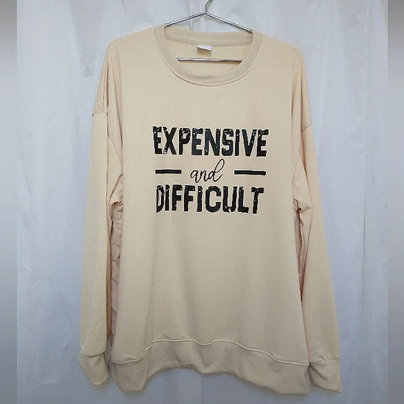New Women's Polyester Life Goal  French Terry Sweatshirt  Expensive & Difficult - Picture 8 of 8